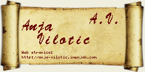 Anja Vilotić vizit kartica